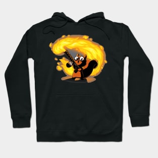 Cute Funny Cool Magical Squirrel With Fire Gun  Animal Lover Quote Artwork Hoodie